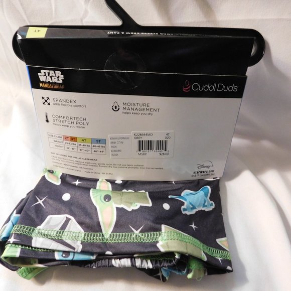 Cuddl Duds Star War Mandalorian Warm Layers 2-Piece Set Size 4T NEW - Picture 3 of 4